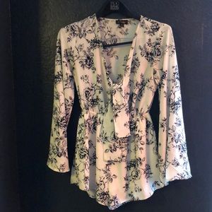Black and white floral romper!